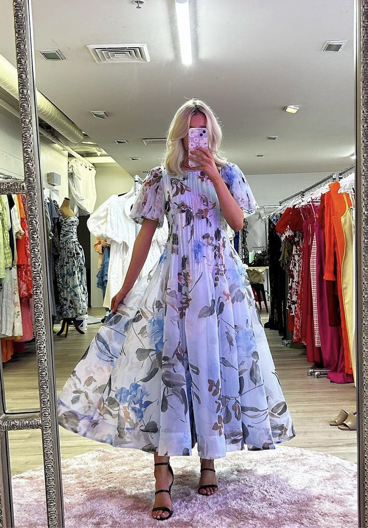 Nova Pleated Midi Dress Divine Orchid Oh Rent Me1