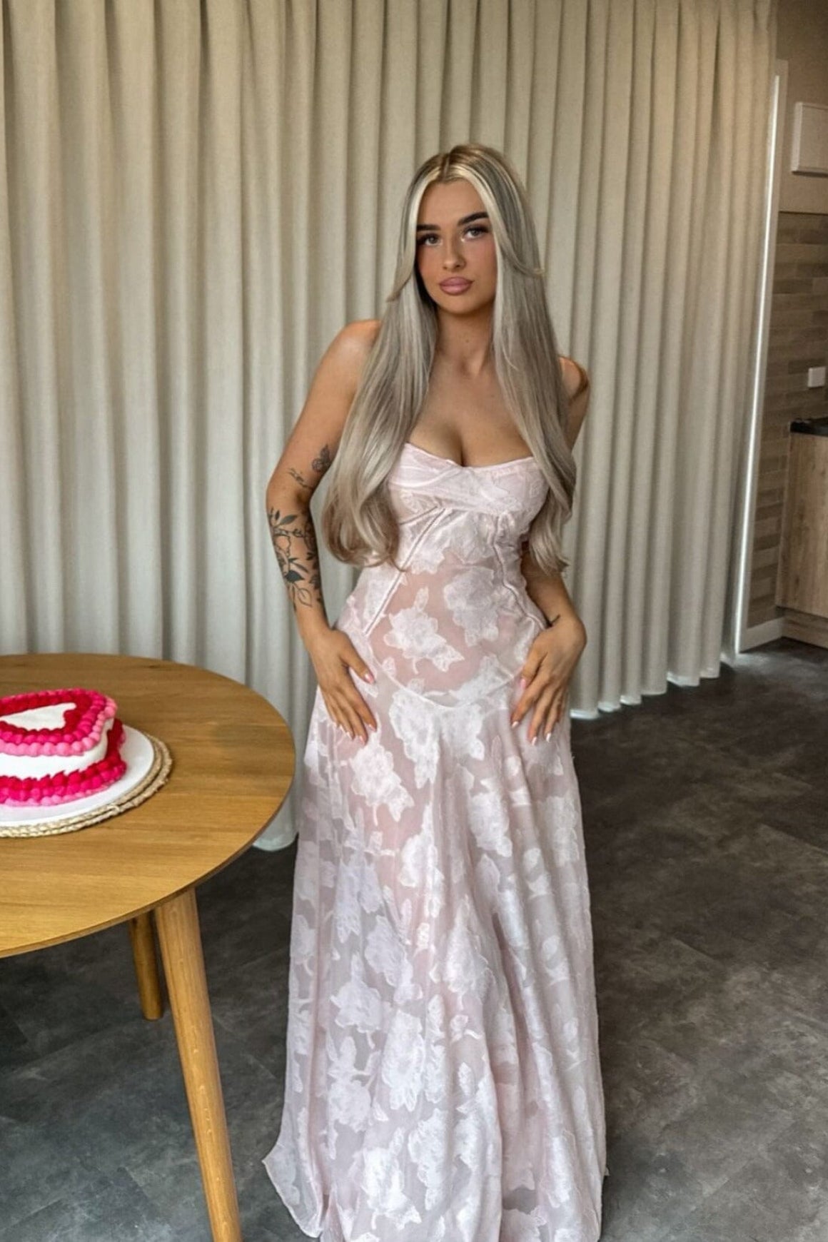 strapless open back dress Rent or Hire | Seren Soft Pink | House of CB