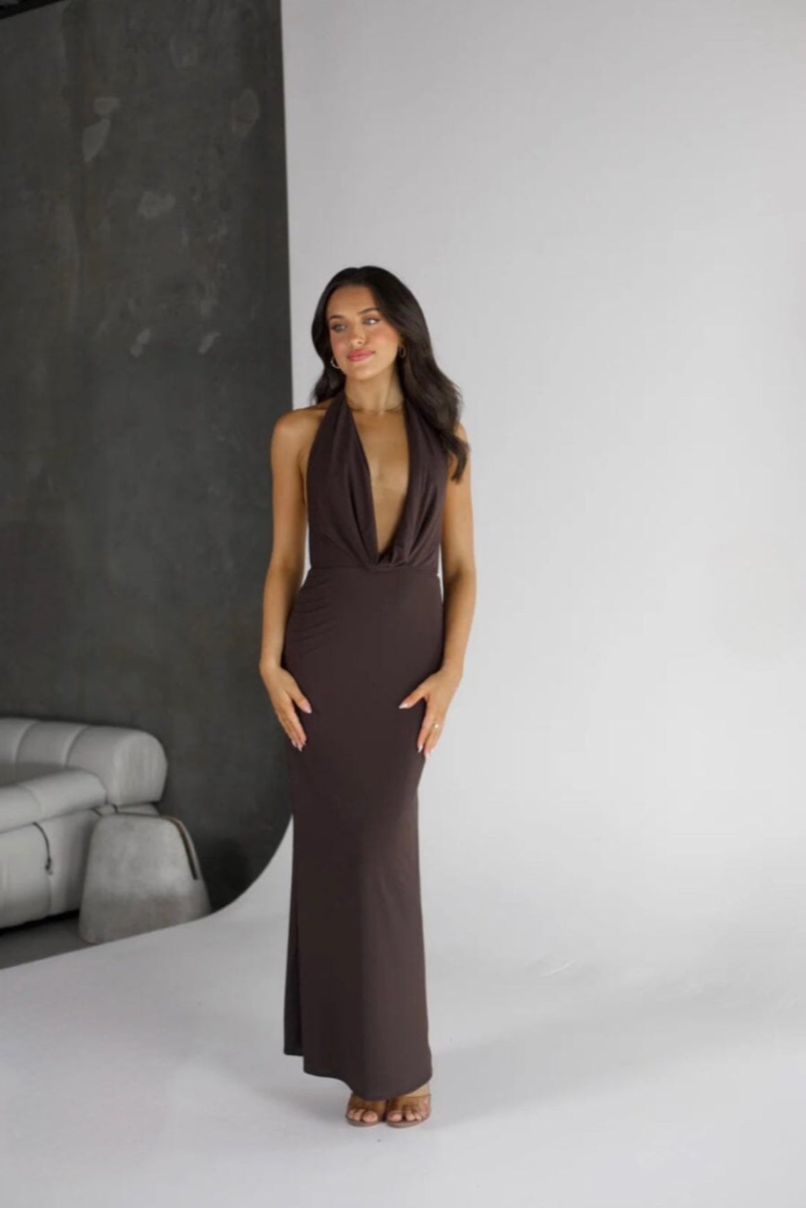 Nessie Cowl Neck Maxi Dress | Oh Rent Me