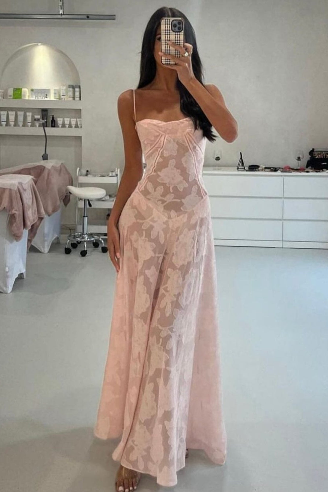 house of cb pink seren dress Spring dreaming in our Seren dress