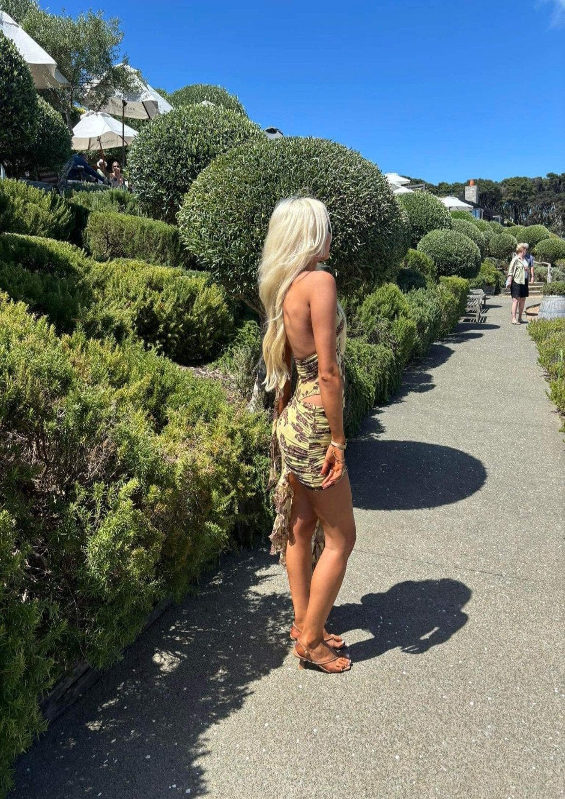 Rent or Hire | Malibu Bay Halter Dress - Citrus Plum Floral 