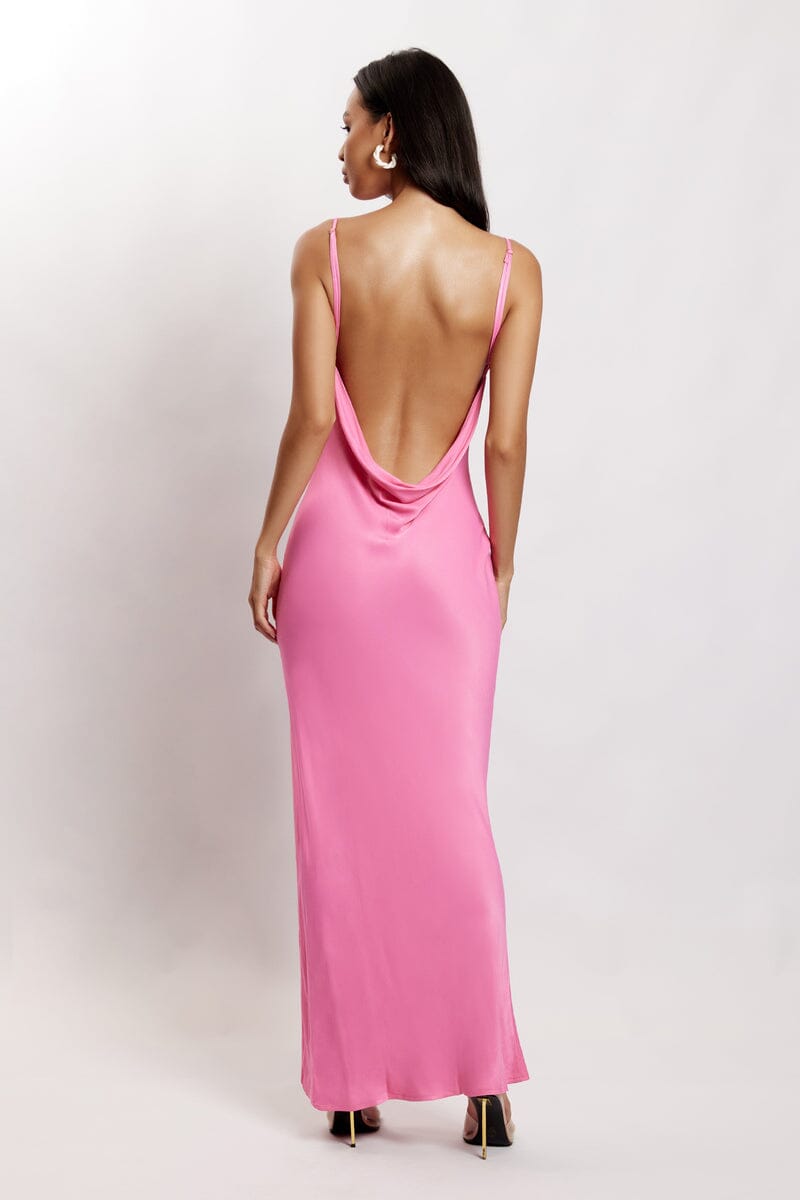 Jade Backless Gown - Pink Dresses Meshki 