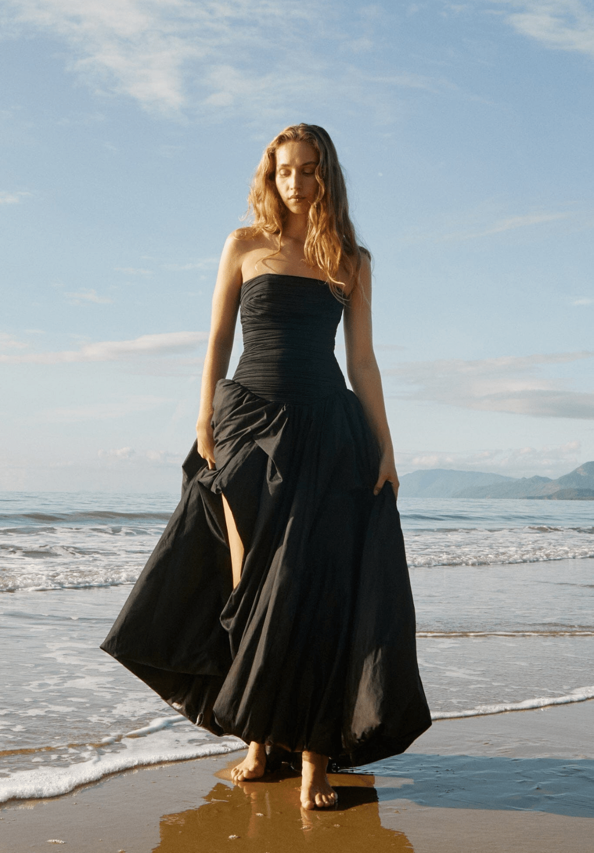 aje violette bubble hem maxi dress in Province Print Aje Behold Violette Bubble Hem