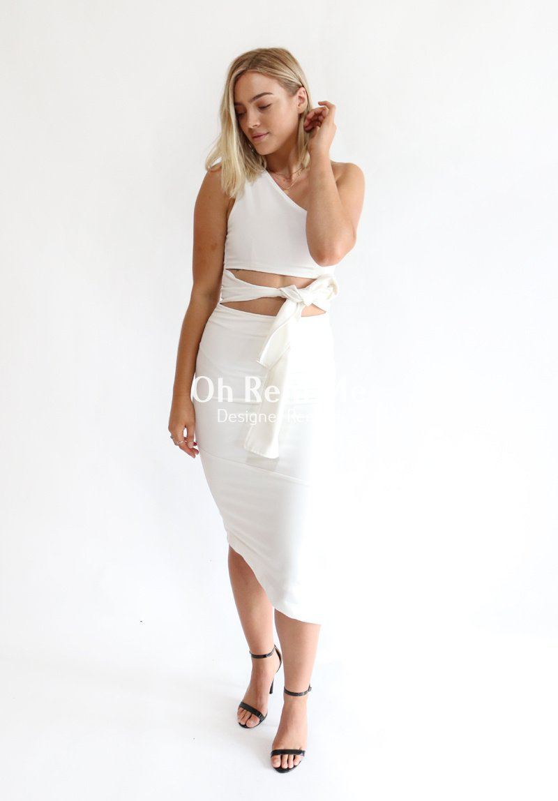 maurie and eve blue and white dress SIMKHAI Jenella Dress