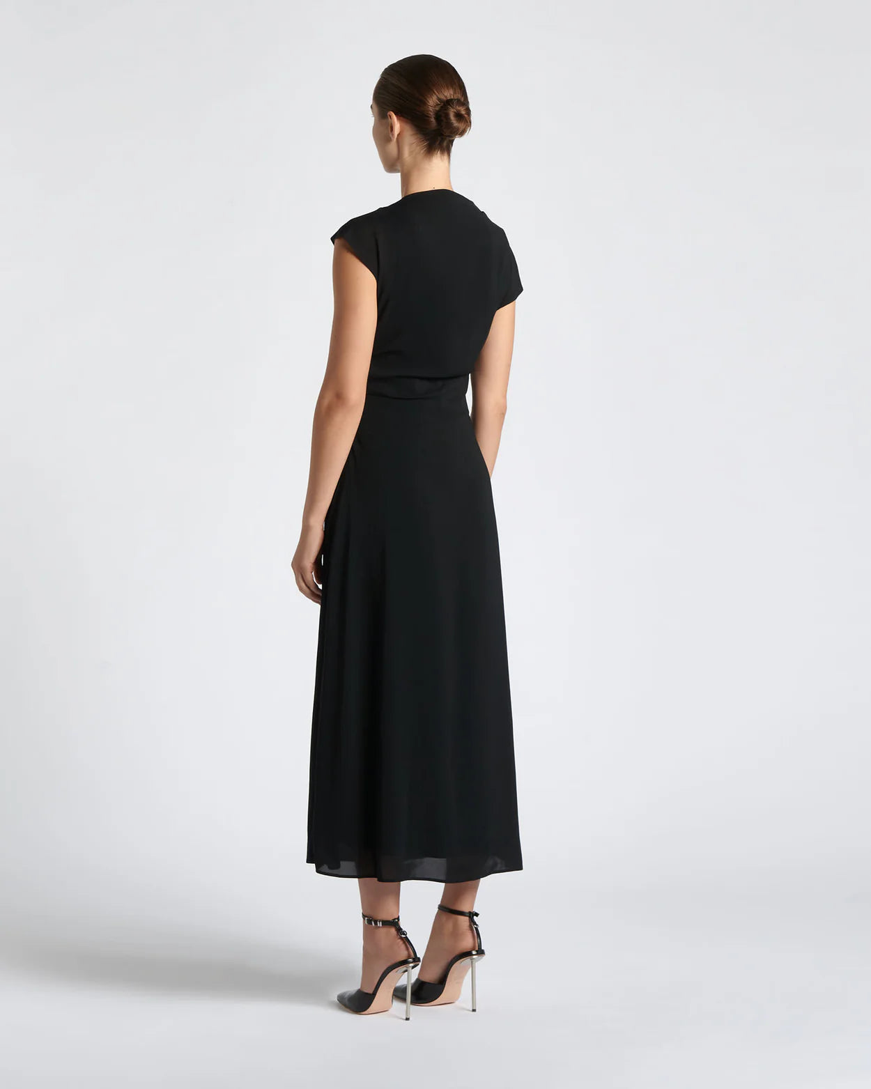 Asymmetric Draped Midi Dress Cue 