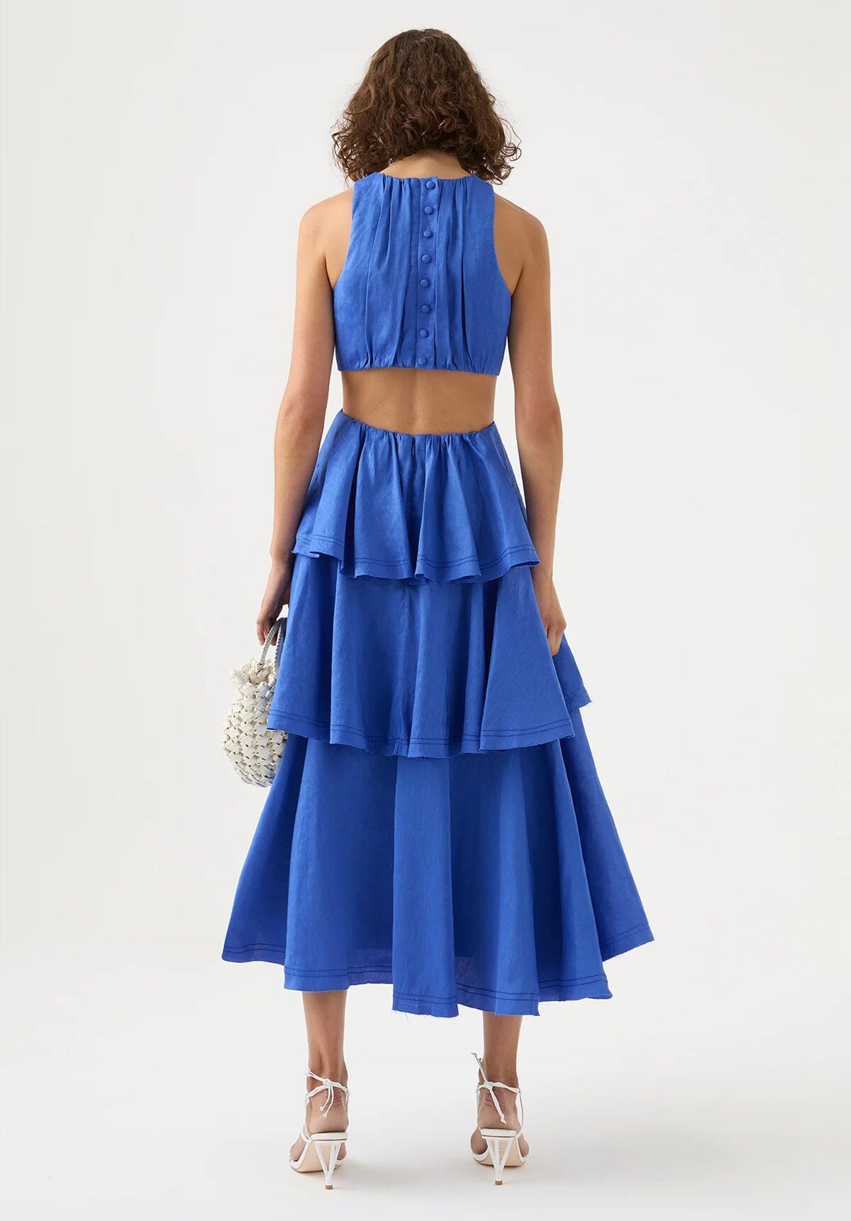 Wave Cut Out Dress - Blue Clothing Aje 