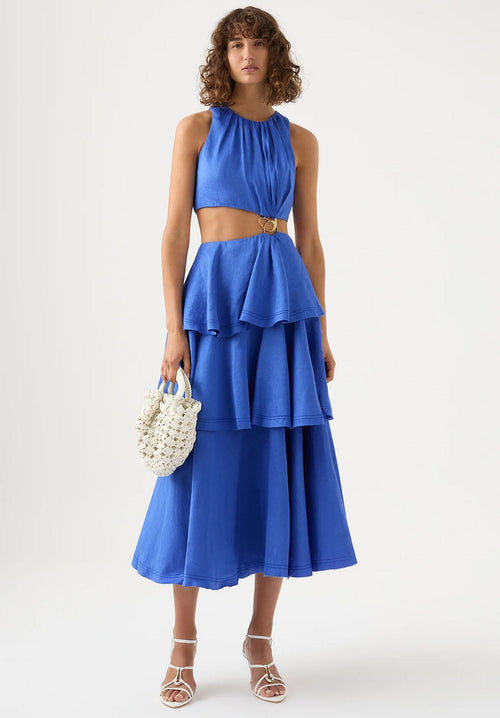 Wave Cut Out Dress - Blue Clothing Aje 