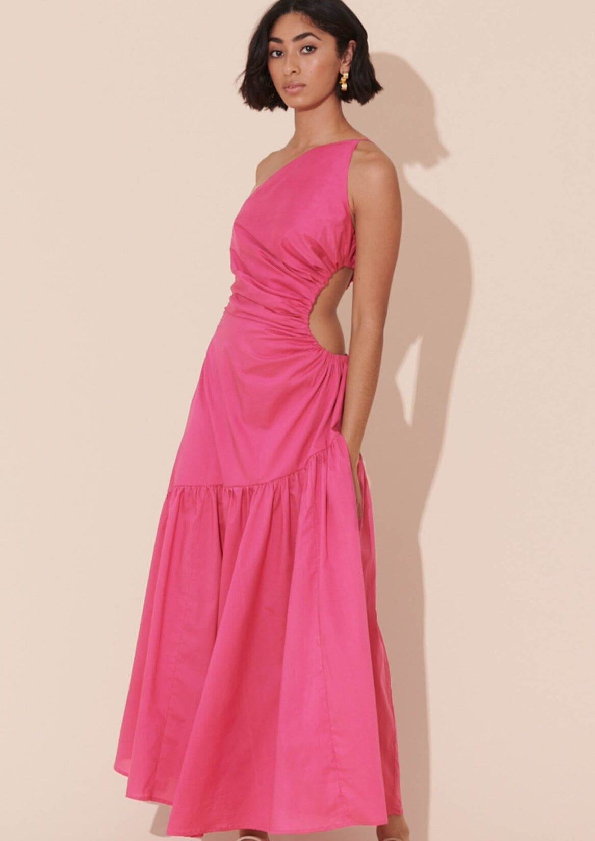 Bettina Cut Out Midi Dress - Pink Clothing RUBY 