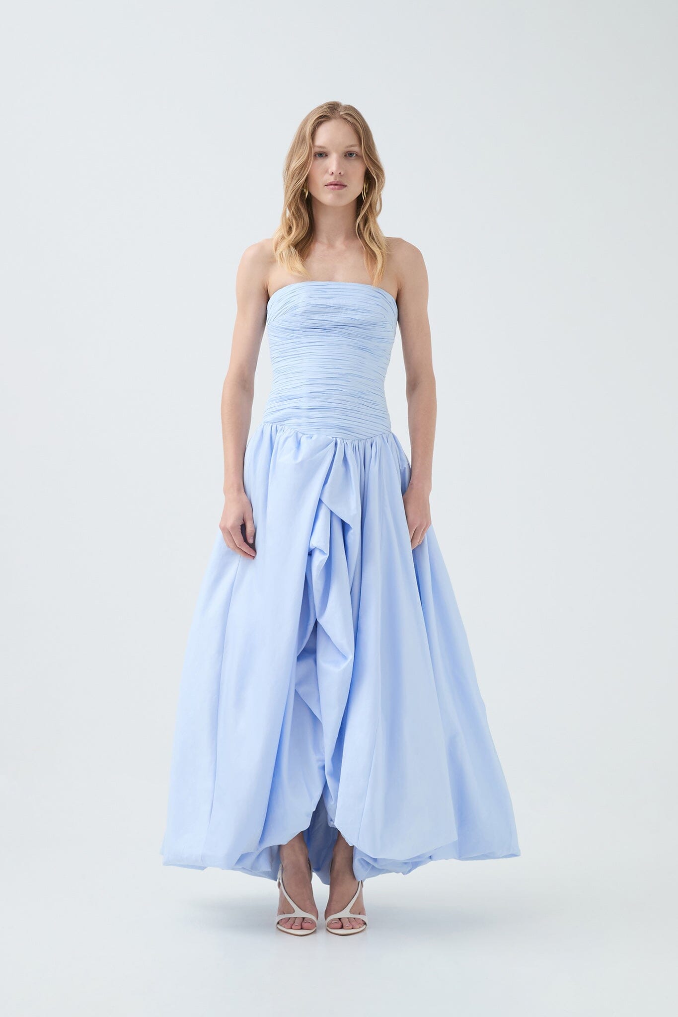 Violette Bubble Hem Maxi Dress - Blue Clothing Aje 