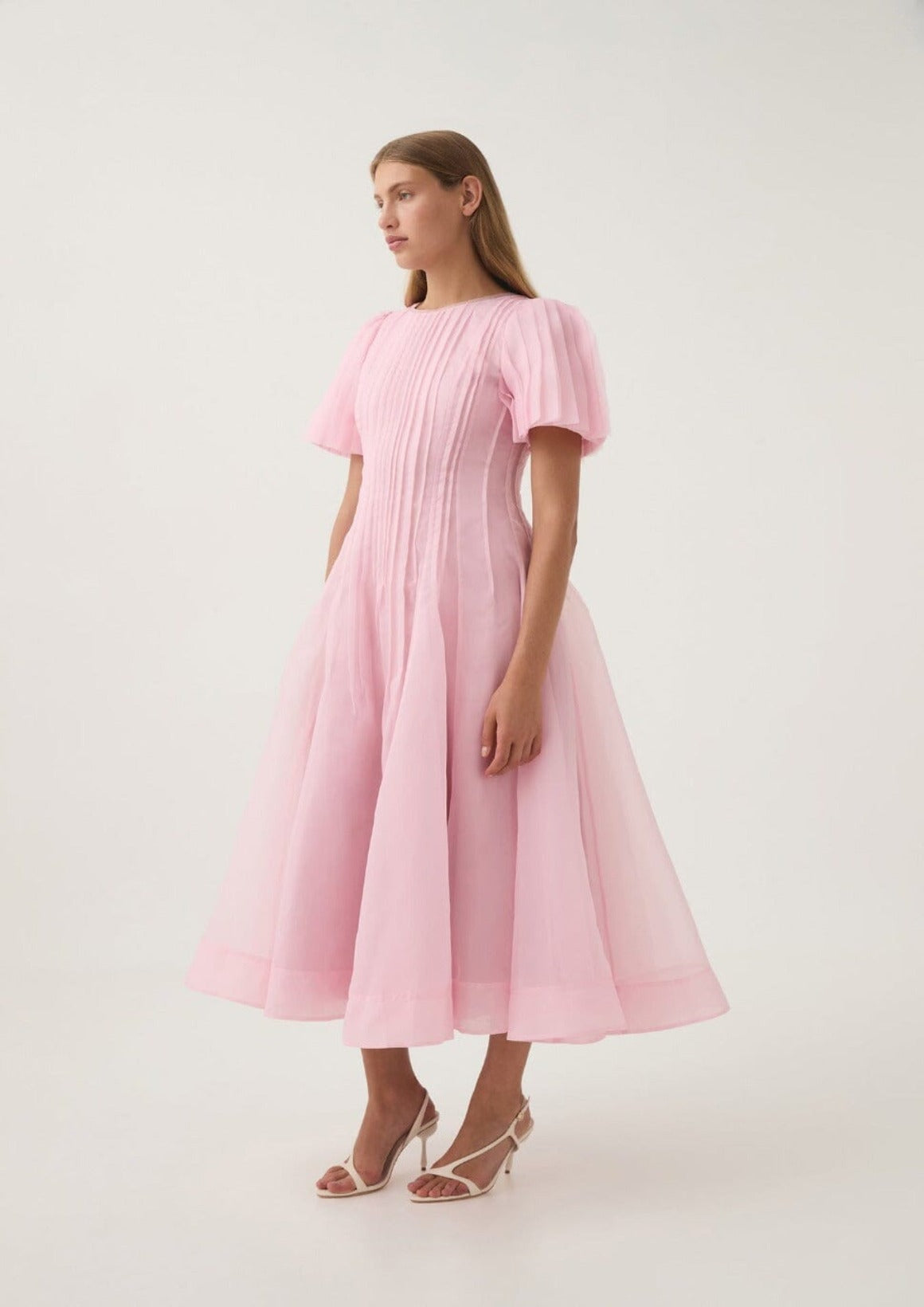 Nova Pleated Midi Dress - Pink Clothing Aje 