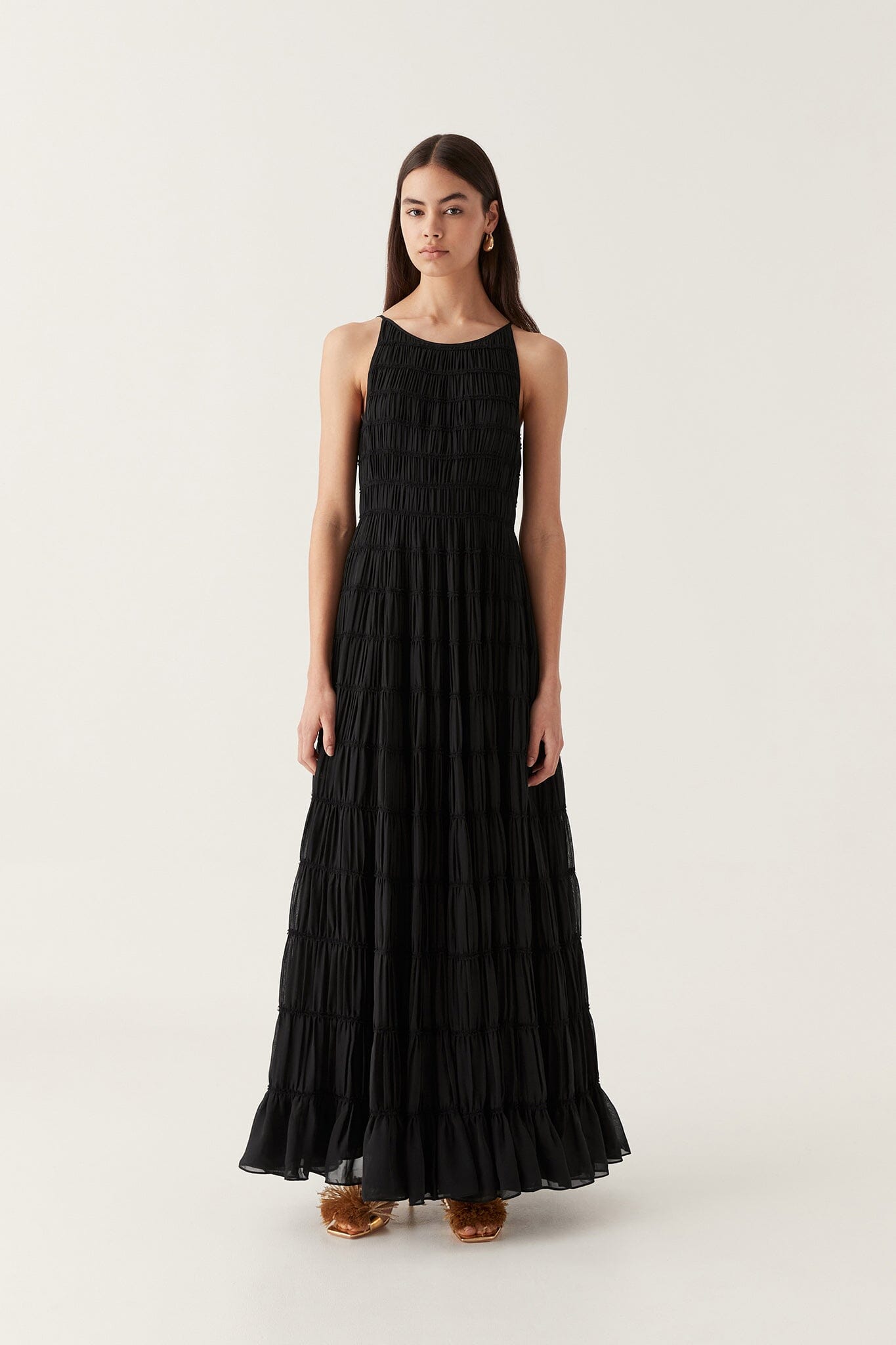 Rosewood Ruched Gown - Black dresses Aje 