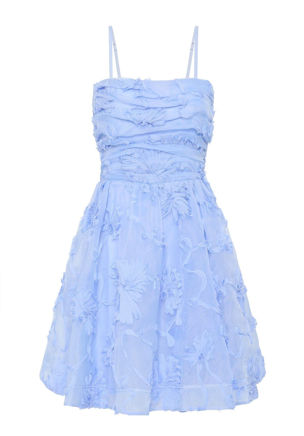 Evangeline Mini Dress Light Blue Clothing Aje 