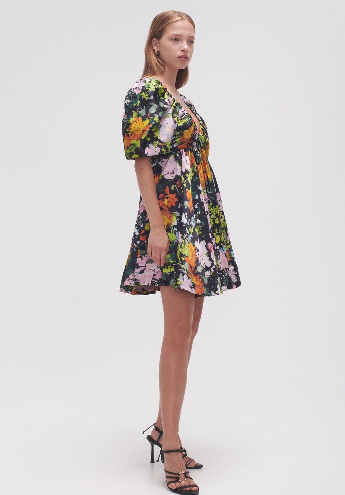 Gabrielle Plunge Mini Dress - Floral Clothing Aje 