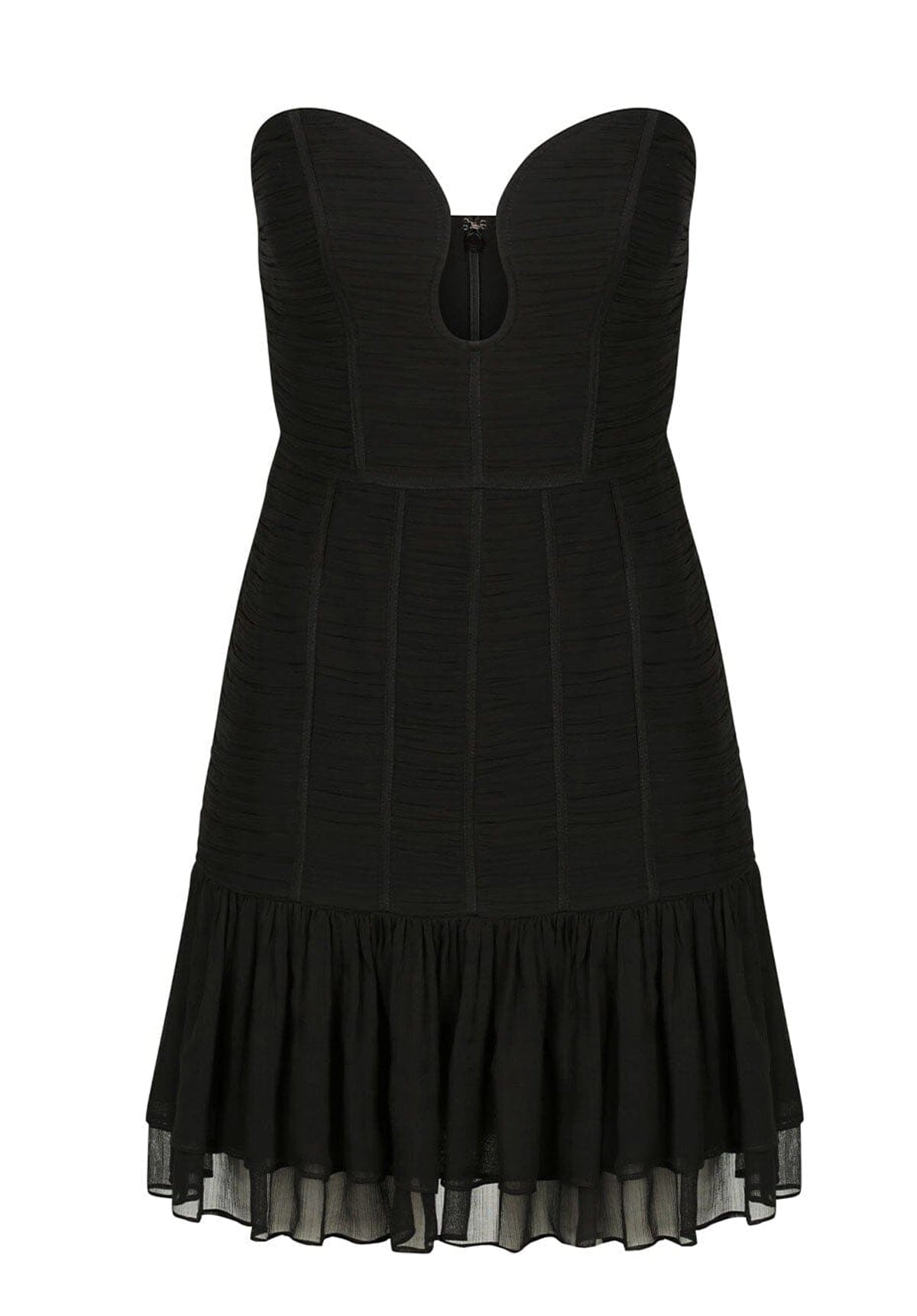 Isola Strapless Ruched Mini Dress Black Clothing Shona Joy 
