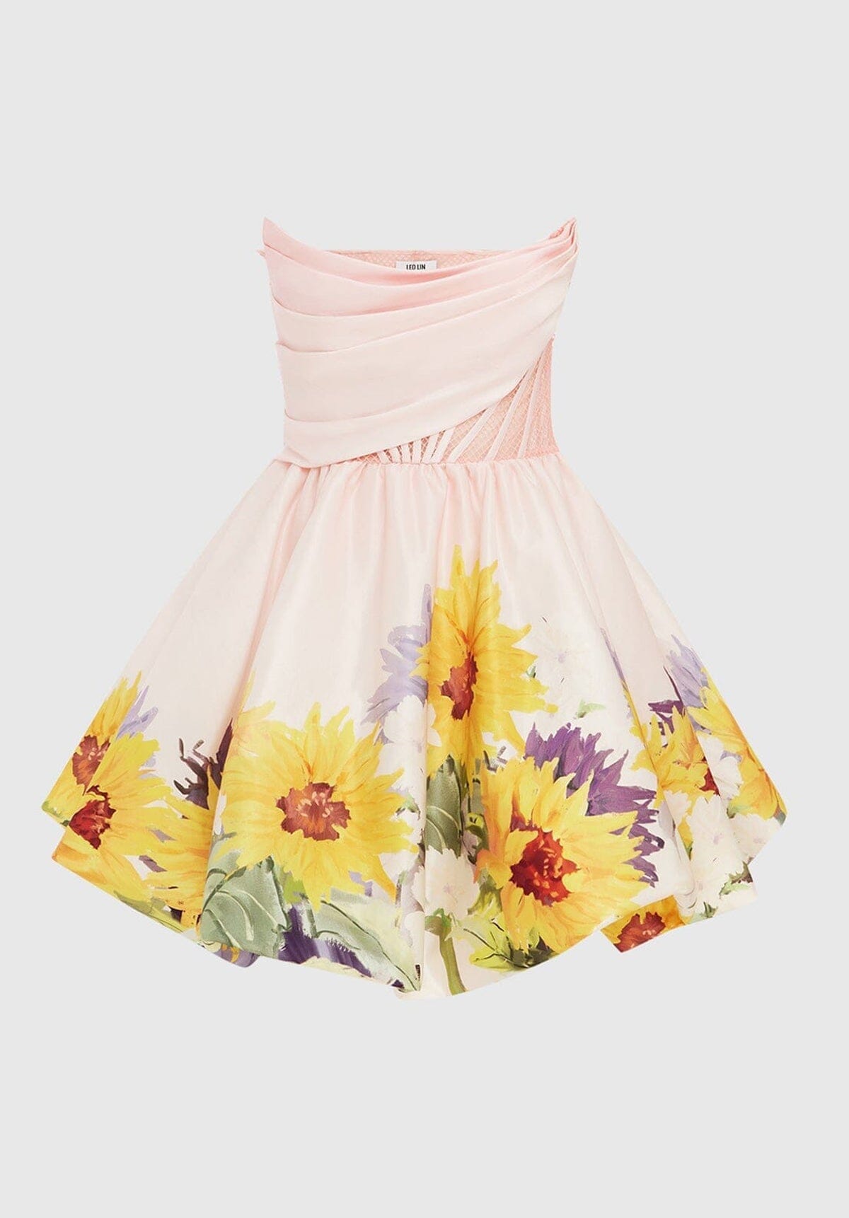 SELL Katy Bustier Mini Dress - Sunflower Print in Pink Gift Card Ex Rentals 