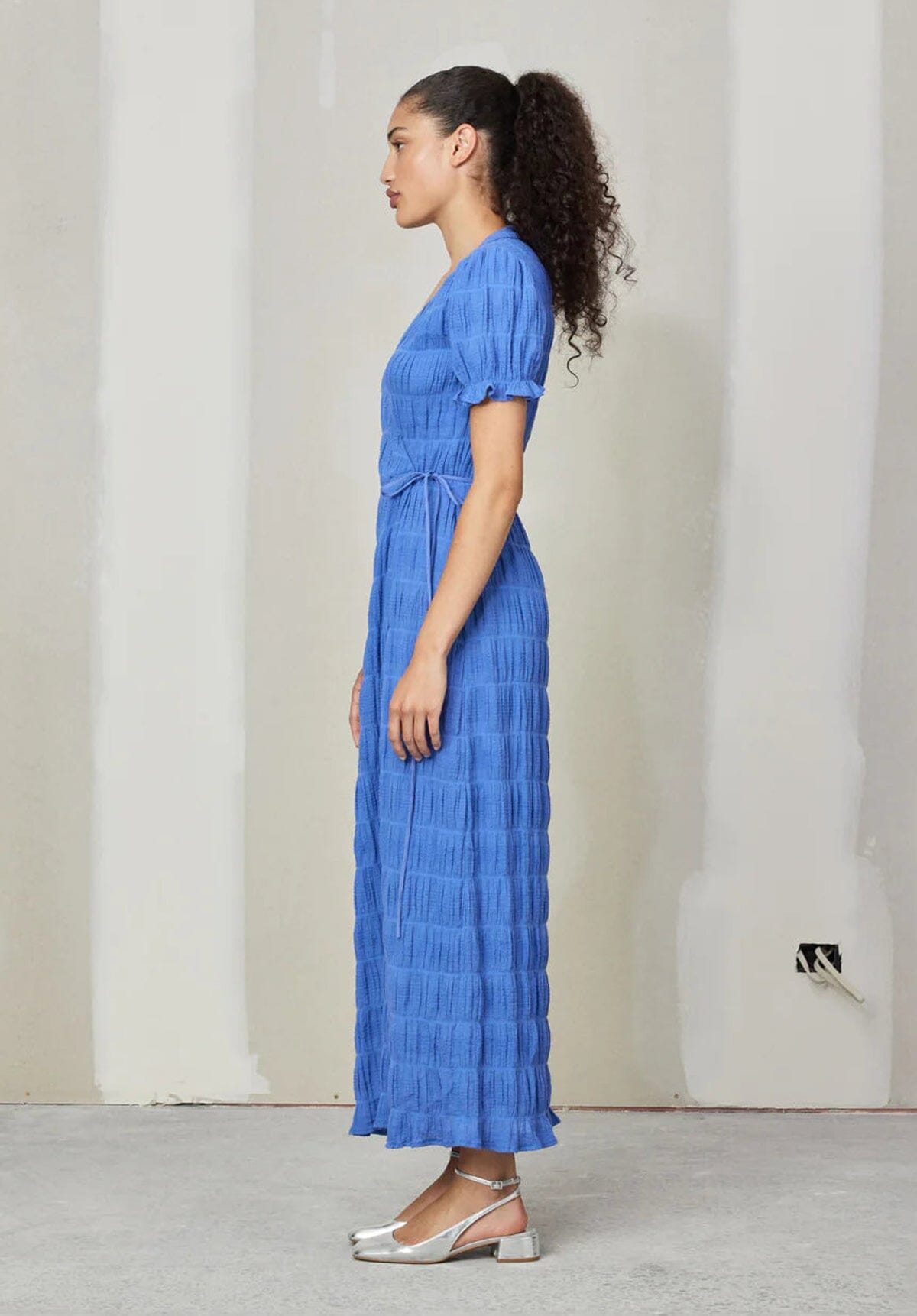 Mirella Short Sleeve Wrap Dress Periwinkle Clothing RUBY 