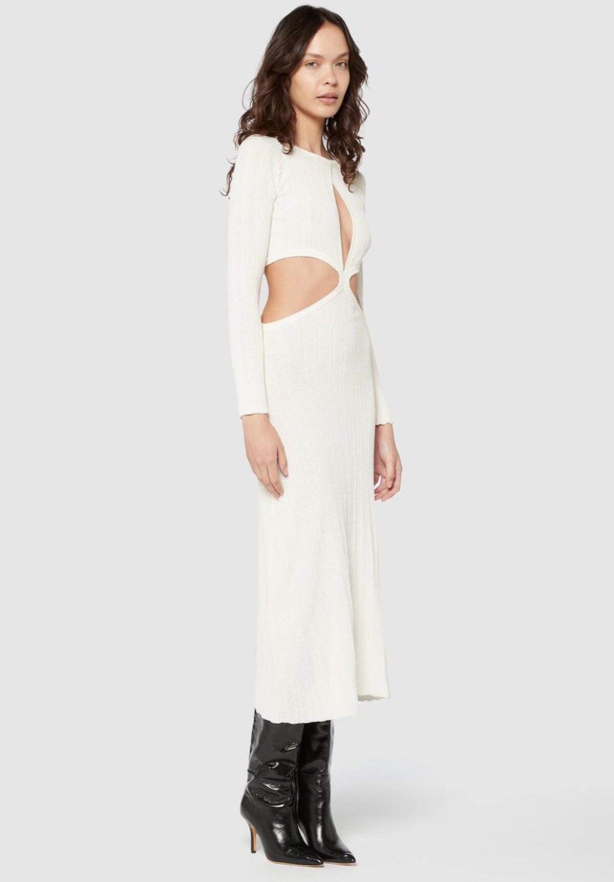 New Dimensions Cut Out Knit Dress - White Clothing Manning Cartell 