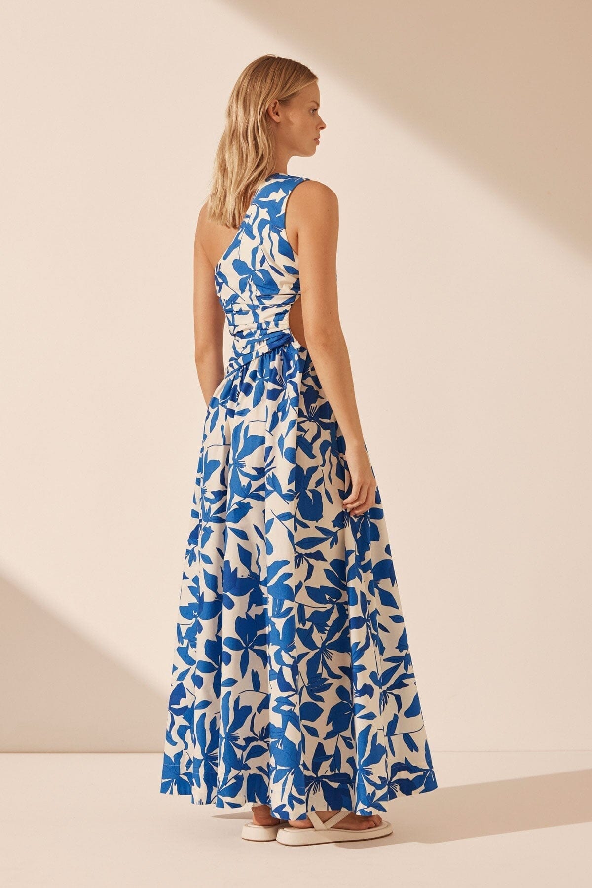 Bleue Asymmetrical Cut Out Maxi Dress Clothing Shona Joy 