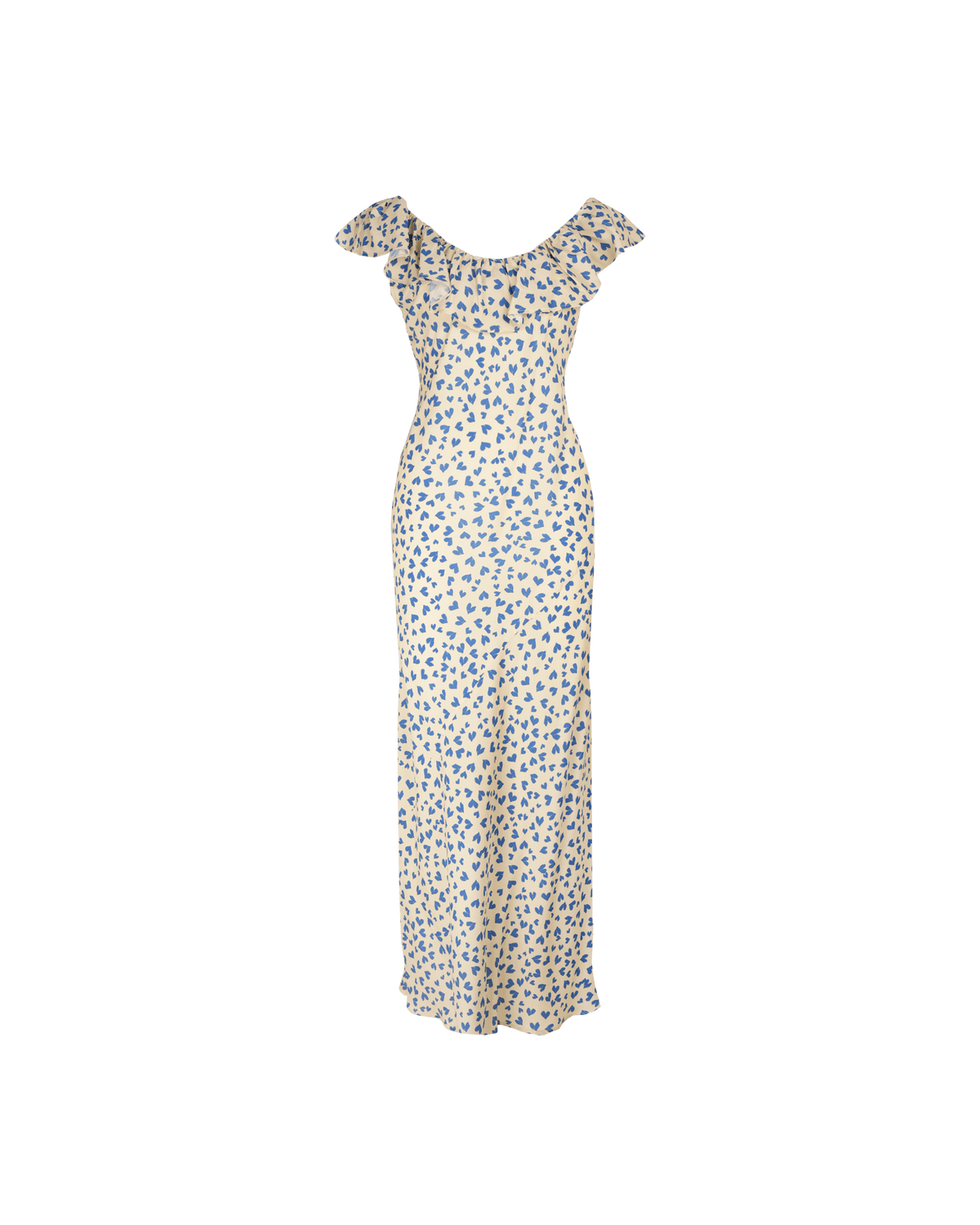 Hazel Ruffle Dress - Blue Scatter Hearts Dresses Ruby 