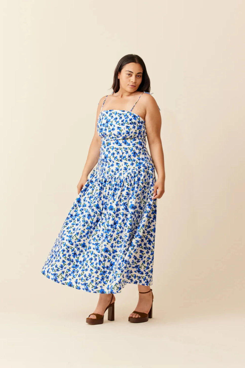 Trulli Maxi Dress - Blue Floral Clothing Ruby 
