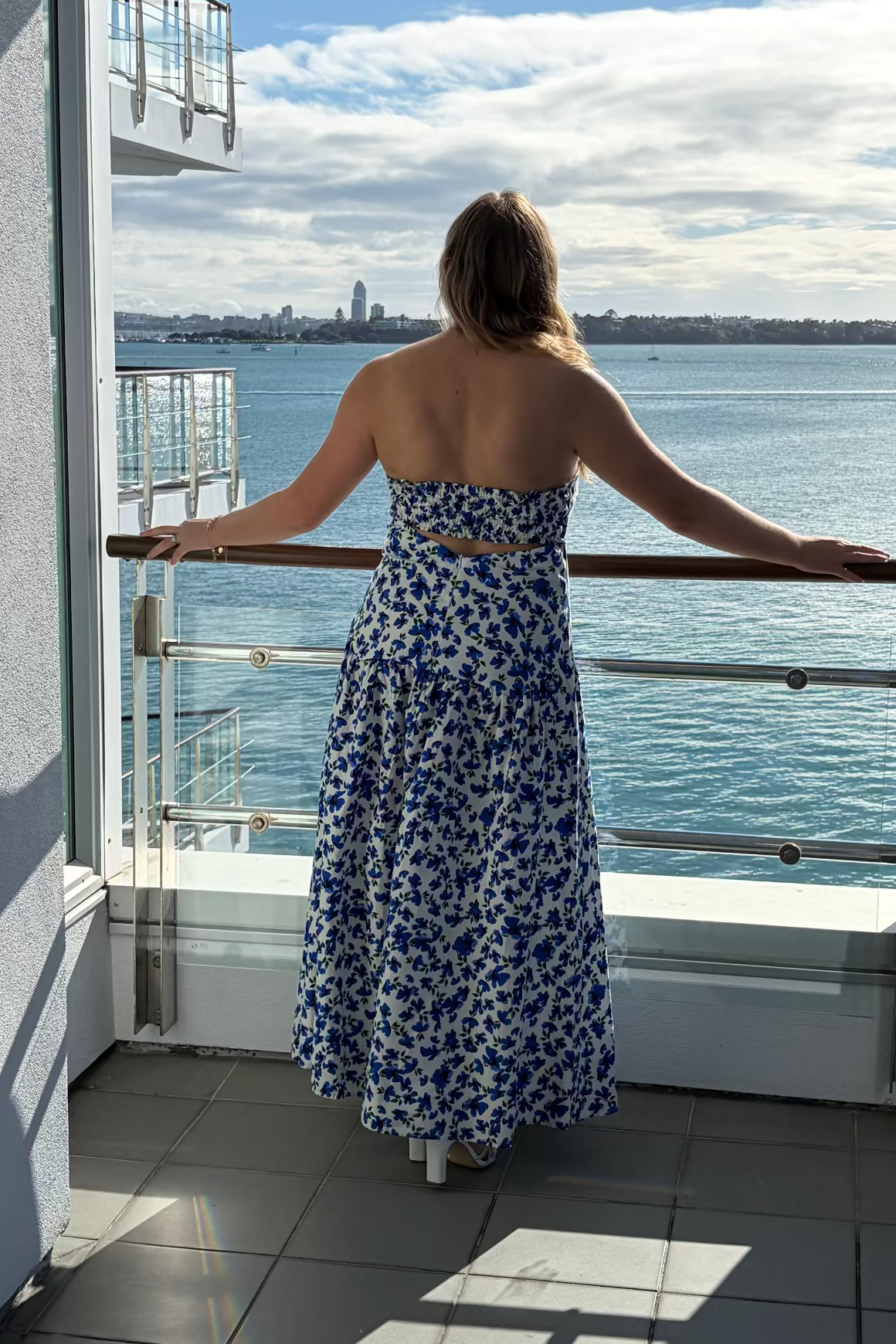 Trulli Maxi Dress - Blue Floral Clothing Ruby 