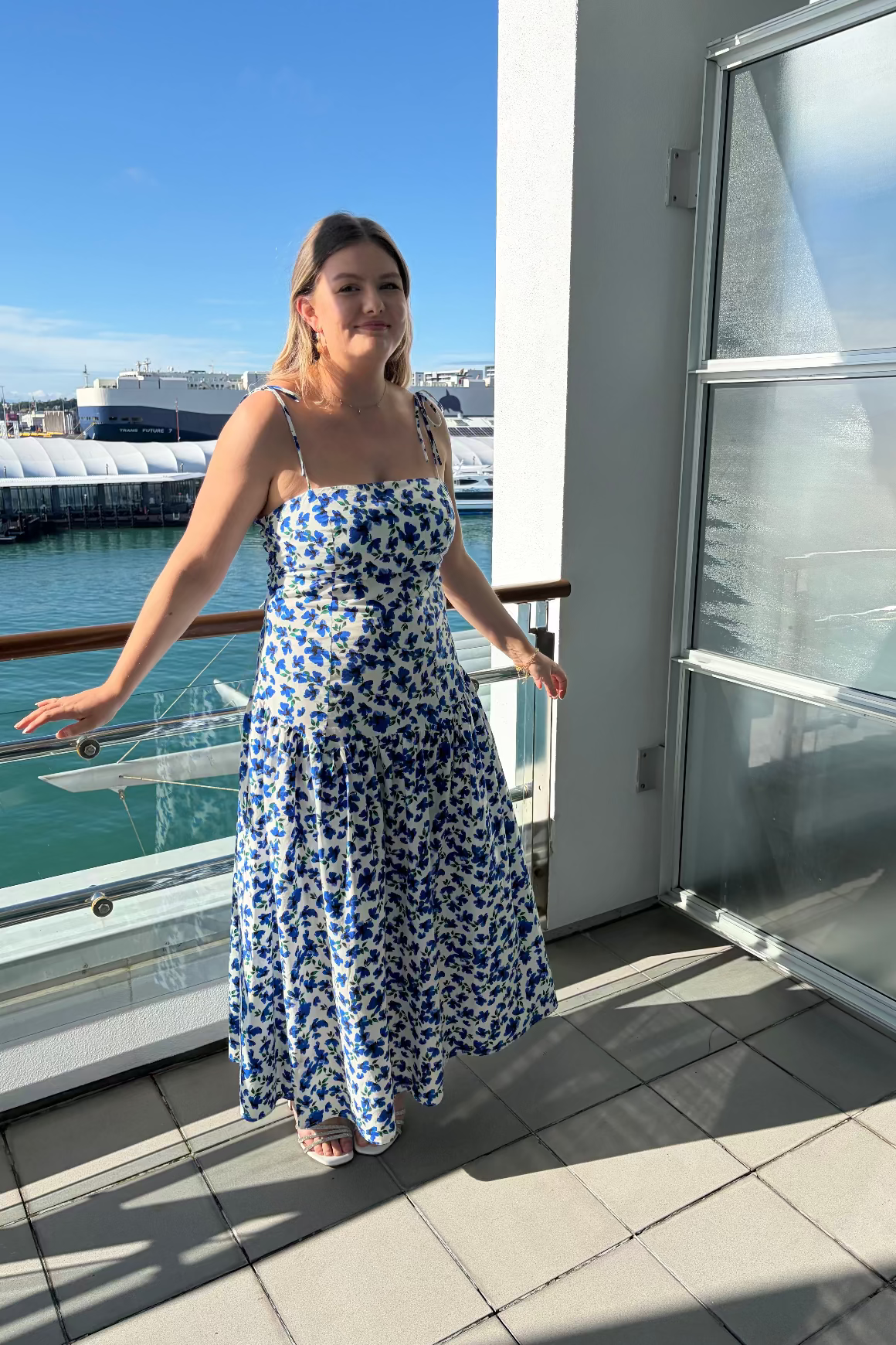 Trulli Maxi Dress - Blue Floral Clothing Ruby 