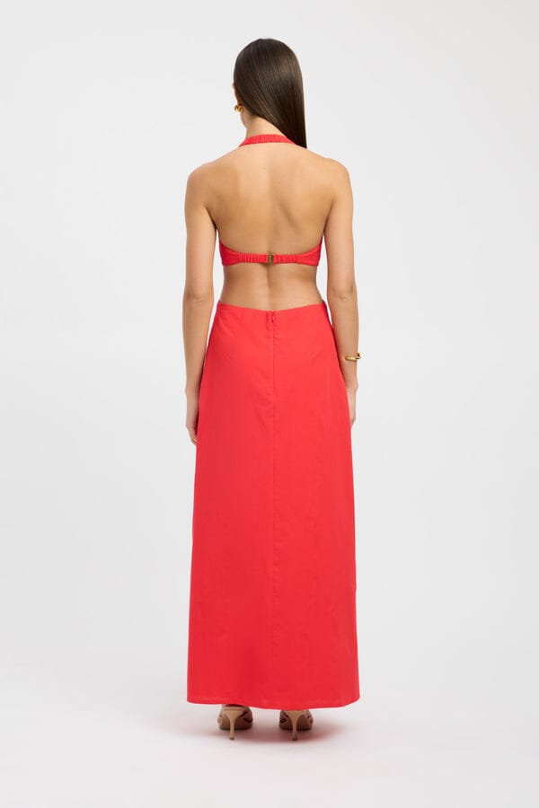 Romeo Ring Maxi Dress - Red dresses Kookai 