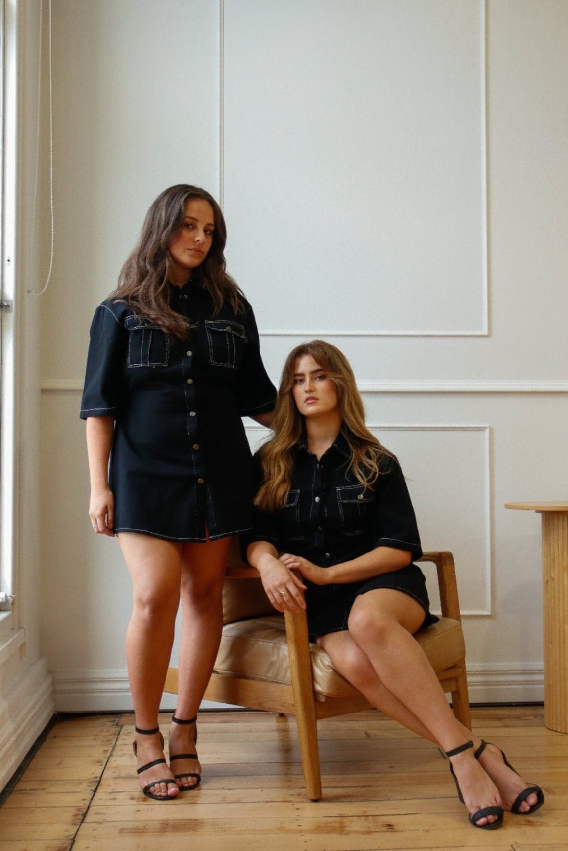 Rent or Hire | Kaneisha Denim Dress Black | Bronze Snake