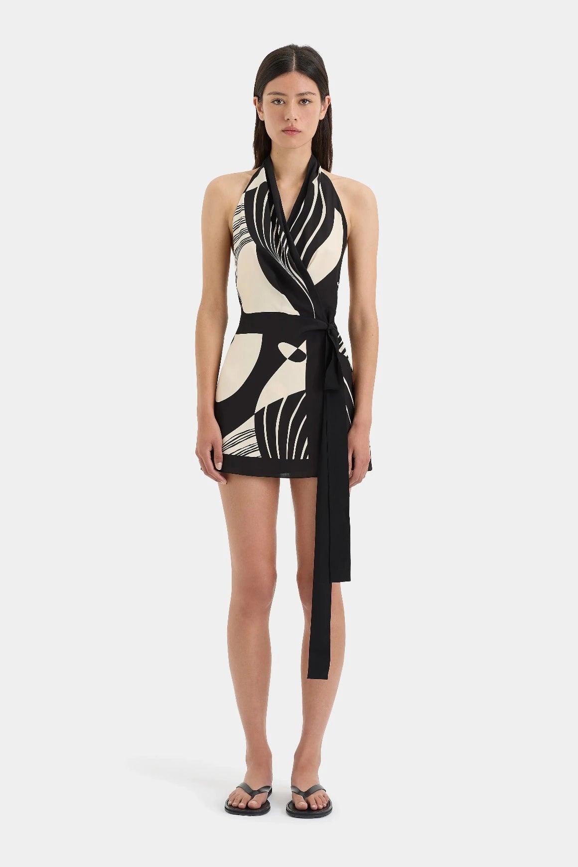 Realisme Wrap Halter Mini Dress Clothing Sir the Label 