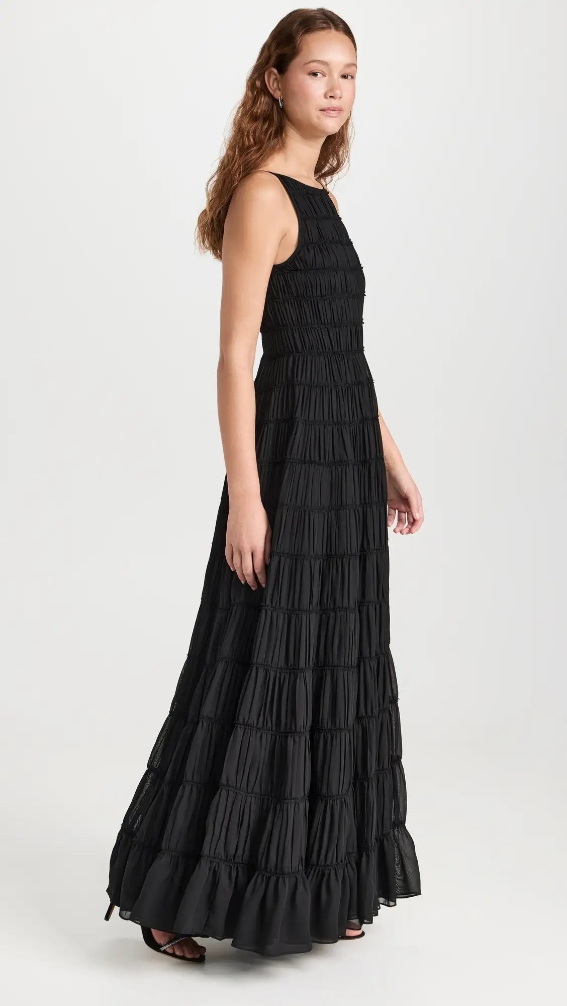 Rosewood Ruched Gown - Black dresses Aje 