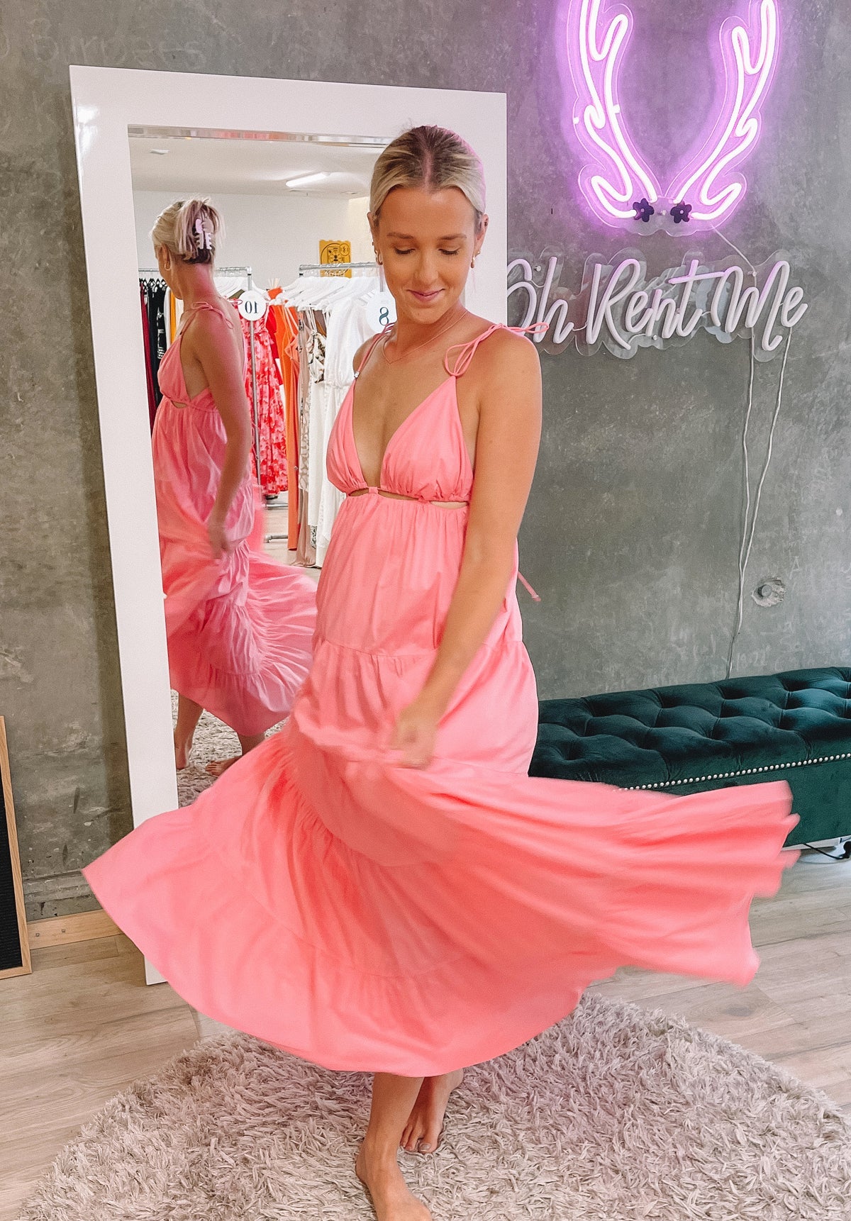 Camellia Dress - Neon Pink Clothing Steele 