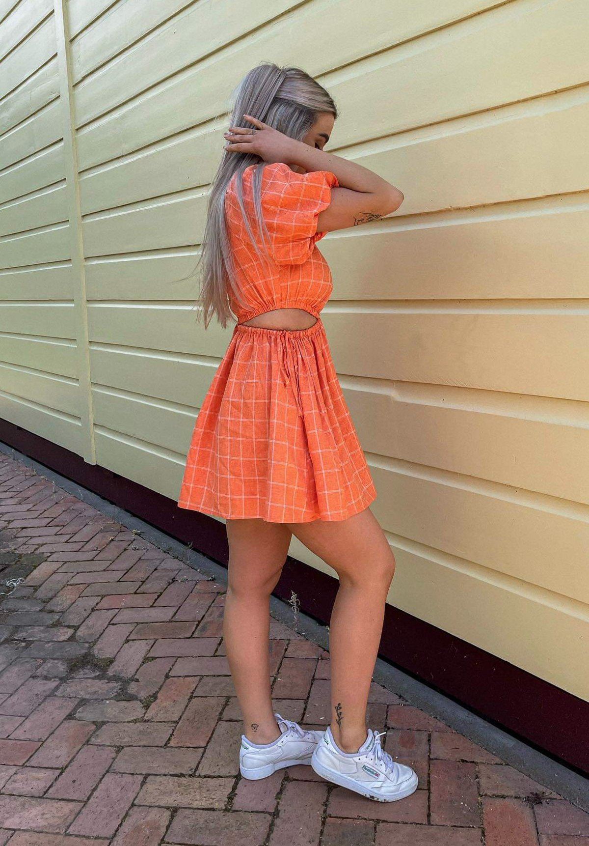 Gabriella Asymmetrical Mini Dress - Sunkissed Plaid Clothing By Nicola 