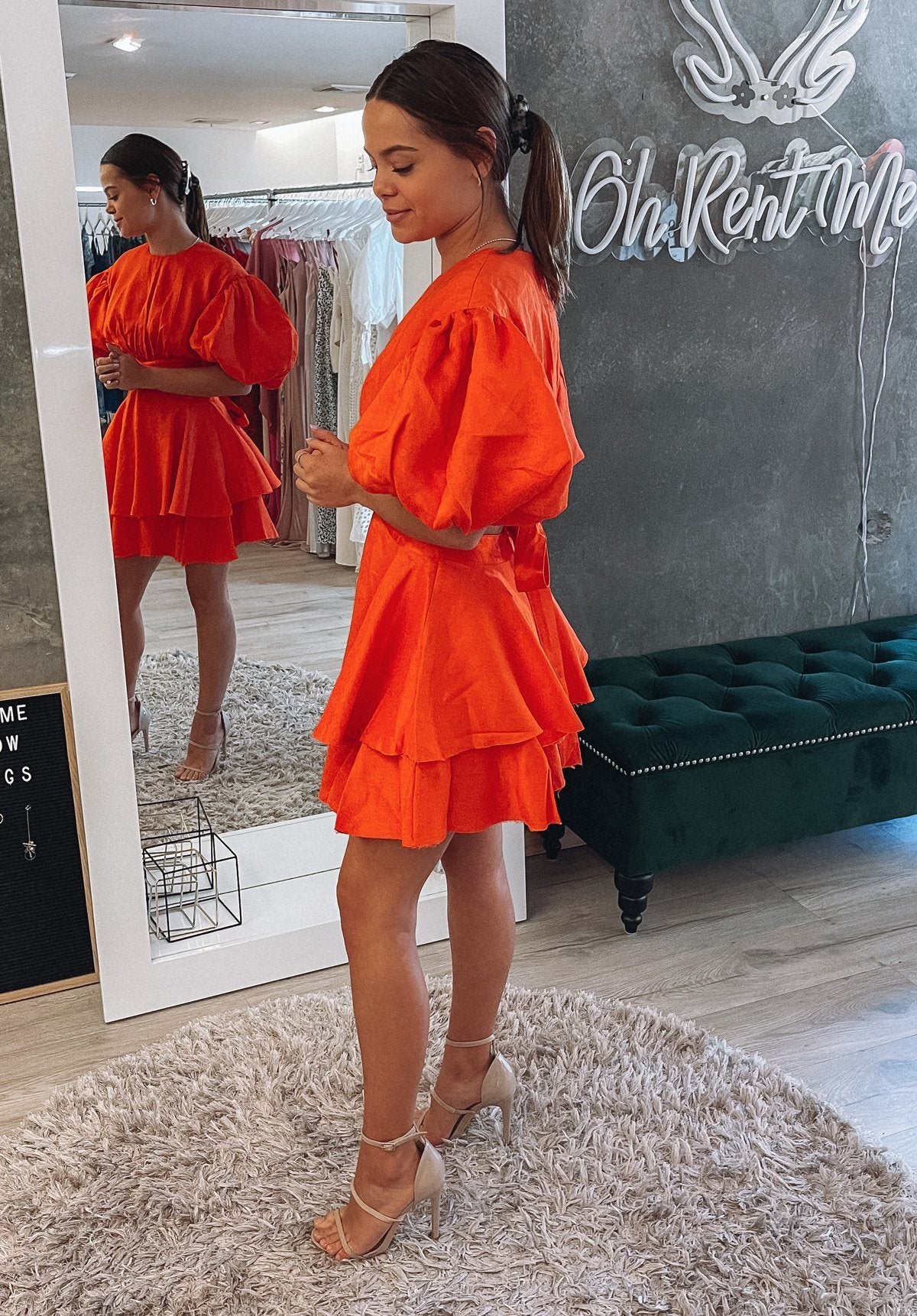 Gracious Cut Out Mini - Orange Clothing Aje 