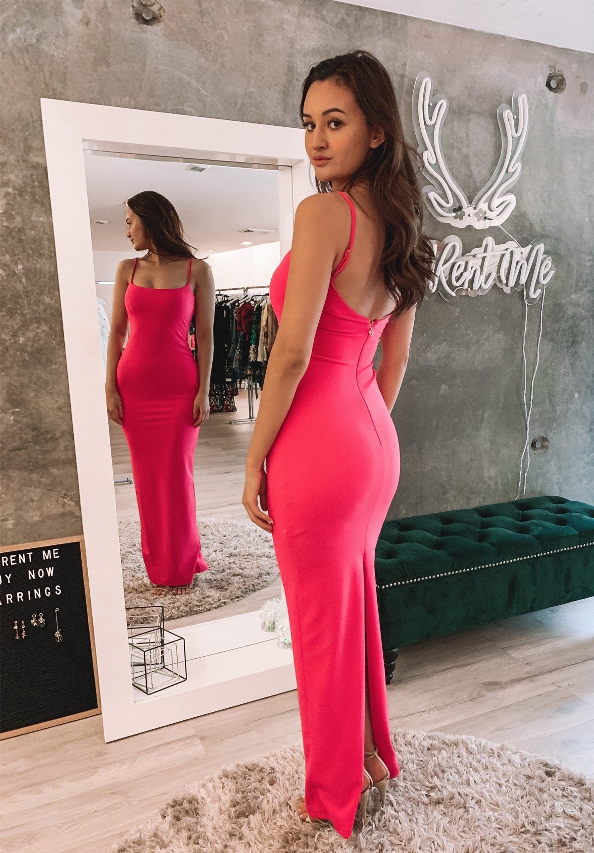 nookie hot pink dress Nookie | Bailey Gown - Hot Pink