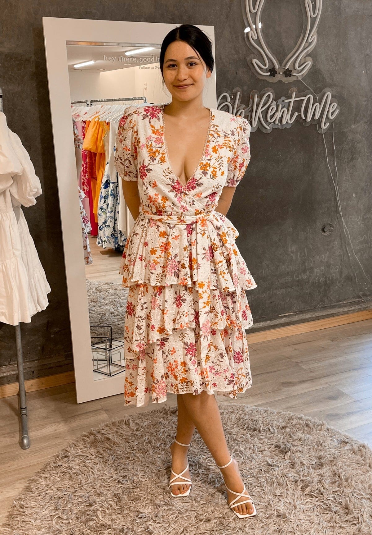 SELL - Jasmine Vines Midi Dress Gift Card Ex Rentals 