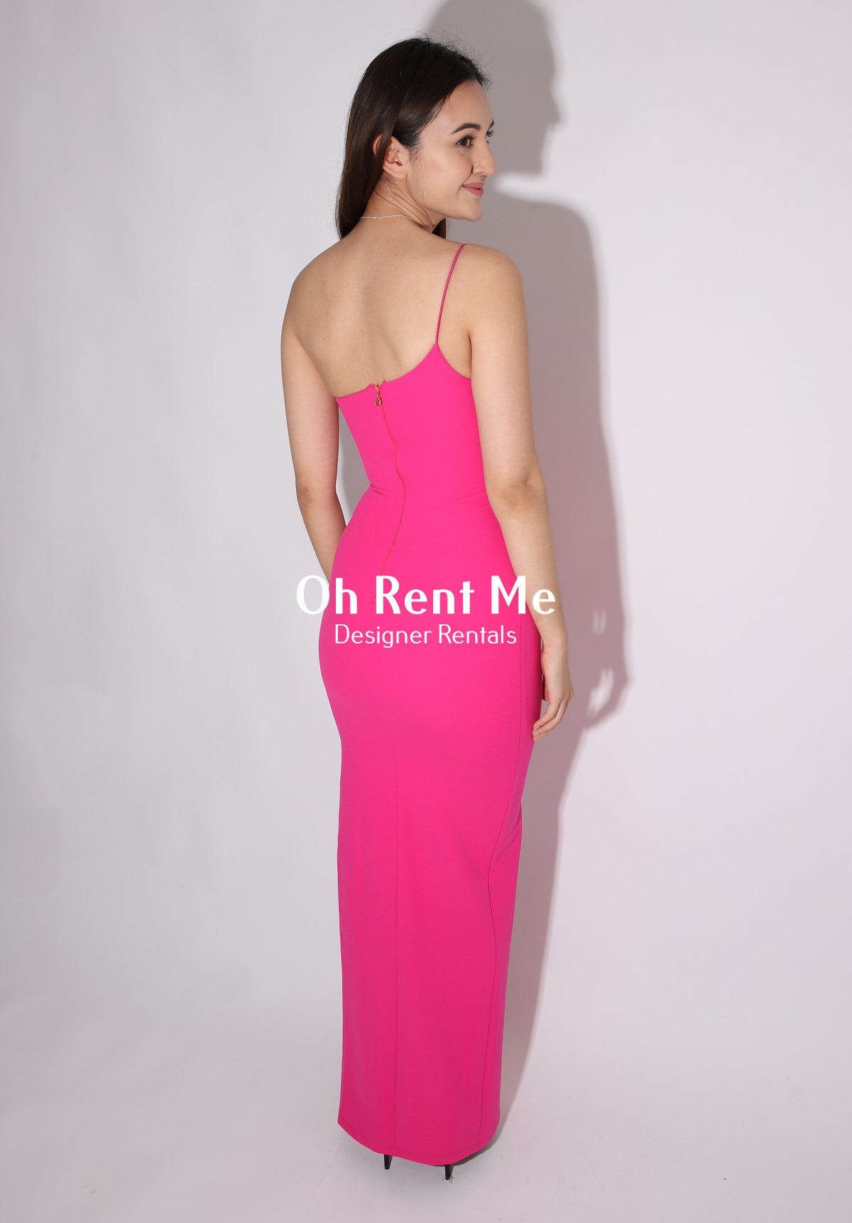 Lust One Shoulder Gown - Neon Pink Clothing Nookie 