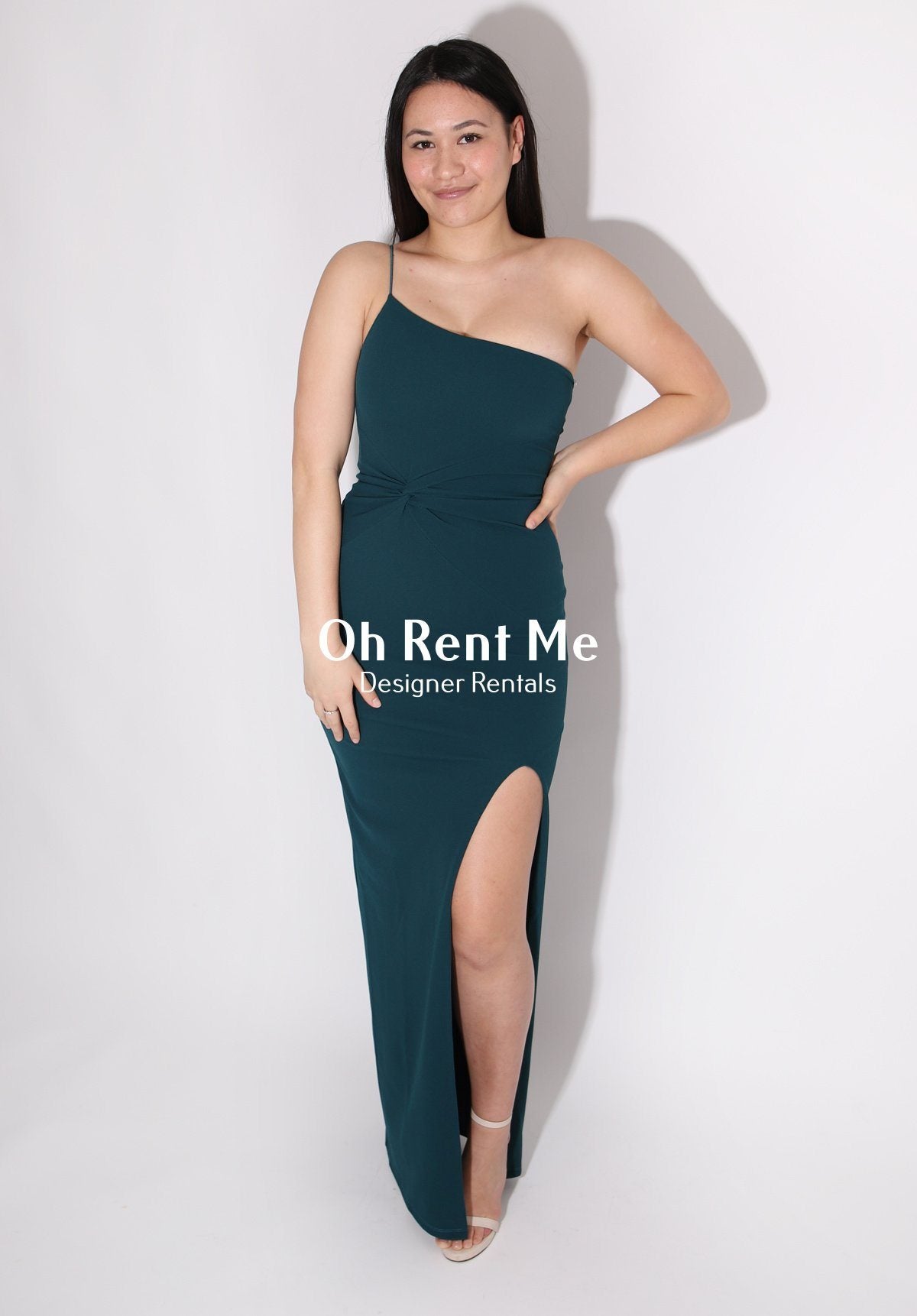 Lust One Shoulder Gown - Teal Clothing Nookie 
